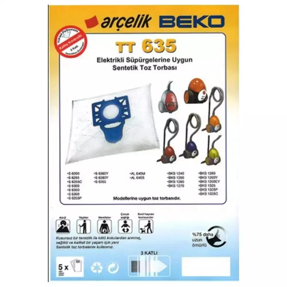 Arçelik S 6355 YP Sentetik Toz Torbası