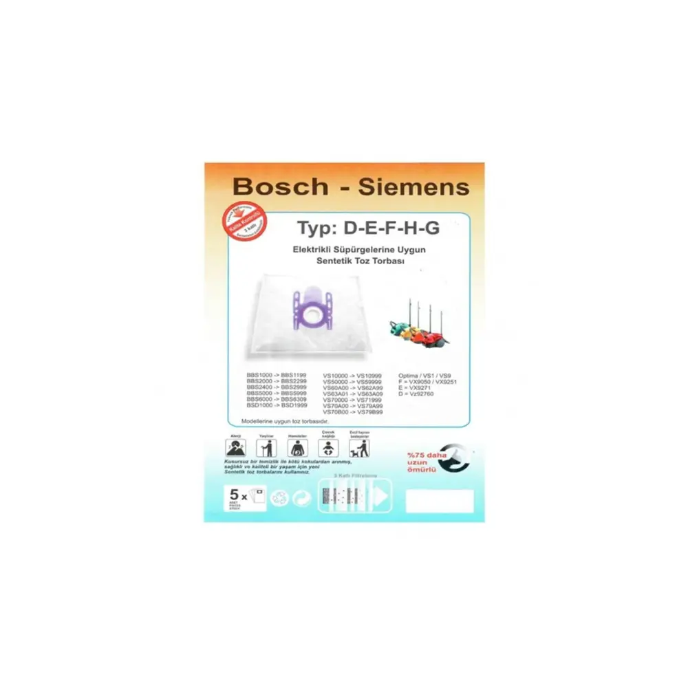Bosch VS 72D00-VS 74D99 Sentetik Toz Torbası