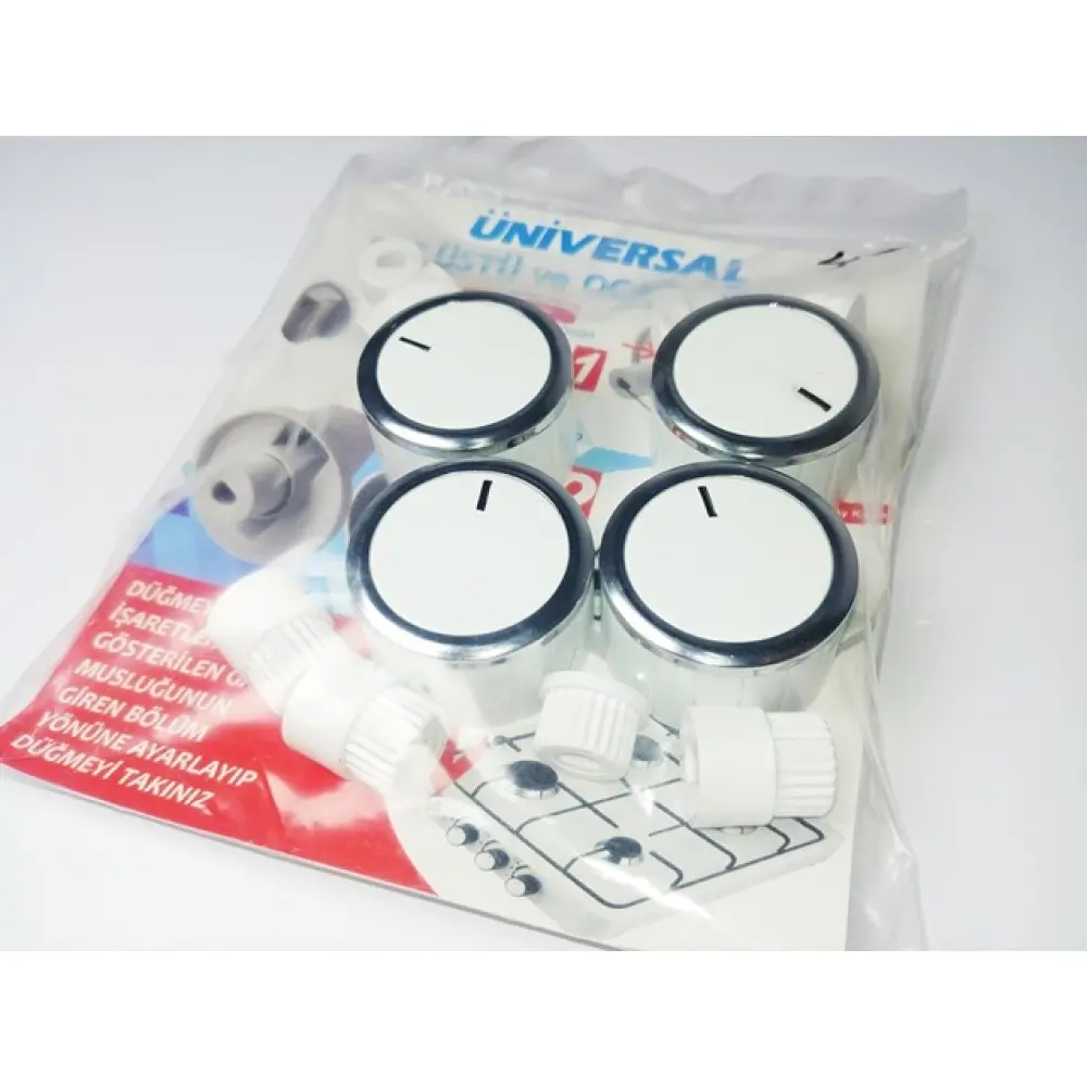 Universal Ankastre / Ocak Düğme Seti Beyaz