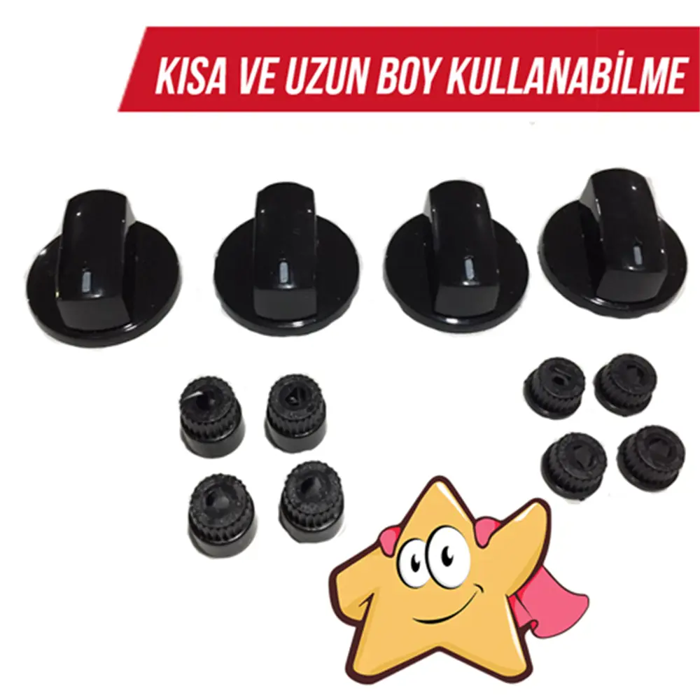 Universal Ankastre / Ocak Düğme Seti Siyah